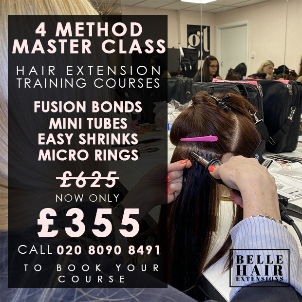 C1 4 Method Master Class hair extension training course - Belle Academy London