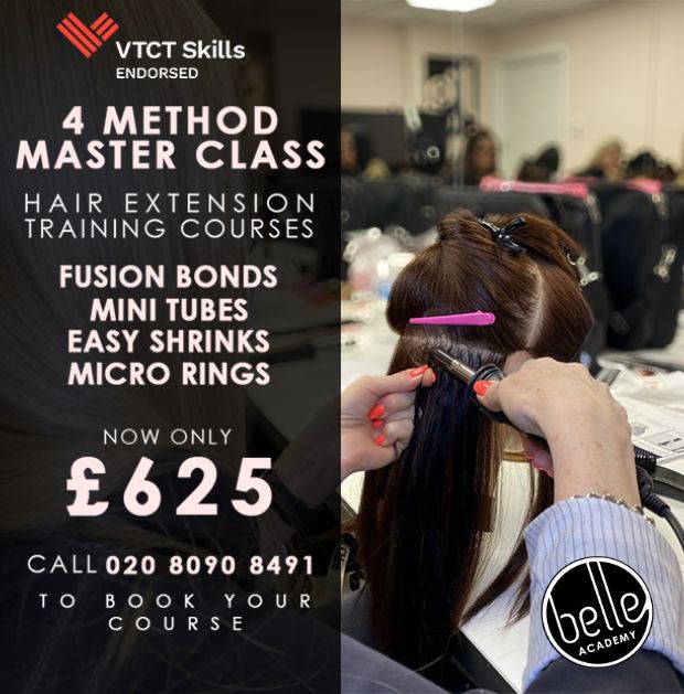 C1 4 Method Master Class hair extension training course - Belle Academy Essex