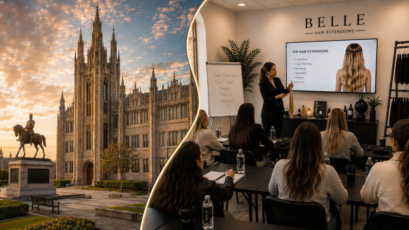 C1 4 Method Master Class hair extension training course - Belle Academy Aberdeen